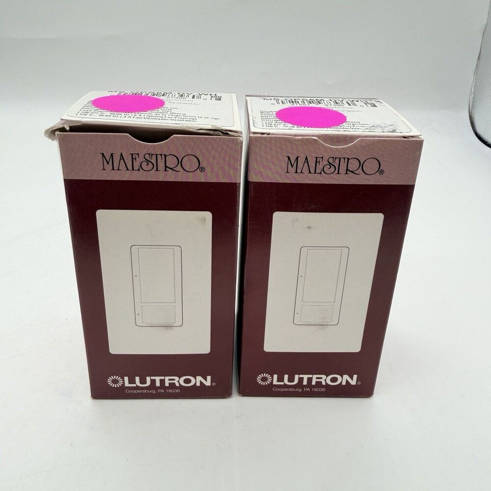 2 Lutron Maestro MS-OPS6M-DV-WH 6A Occupancy Sensor Switch White 120-277V New
